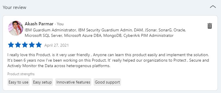 IBM Security Guardium Review_Linkedin